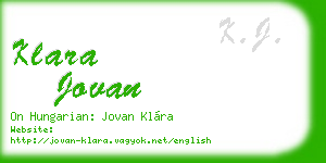 klara jovan business card